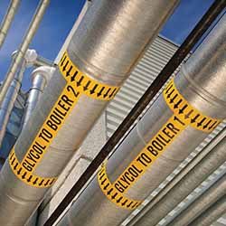 Pipes labeled 'glycol to boiler.'